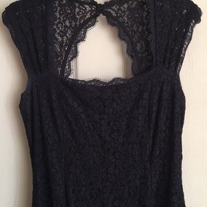 Adrianna Papell navy lace gown